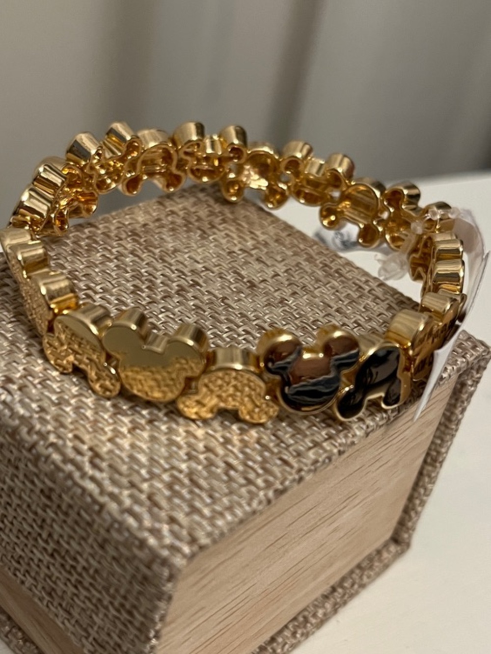Disney Parks Gold-Tone Mickey Mouse Stretch Bracelet
